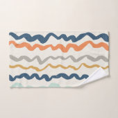 Earthy Tones Wavy Pattern Badhandtuch Set (Handtuch)