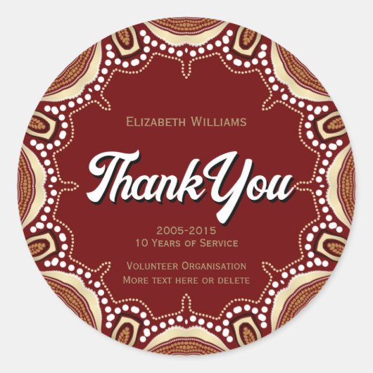 Earthy Tribal Energy Vielen Dank Runder Aufkleber (Vorderseite)