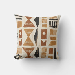 Earthy Tribal Pattern Pillow Kissen