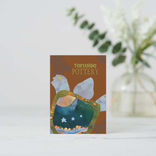 Earthy Unique Sedona Turtle Pottery Visitenkarte (Stehend Vorderseite)