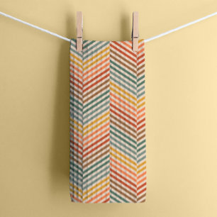 Earthy Vintag Sporty Zickzack Geschirrtuch