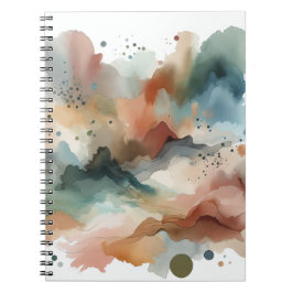 Earthy Watercolor Abstrakt Art Notebook Notizblock