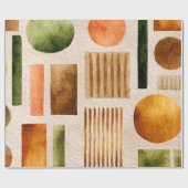 Earthy Watercolor Abstrakt Pattern - Boho Bio Geschenkpapier (Flach)