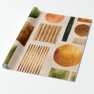 Earthy Watercolor Abstrakt Pattern - Boho Bio Geschenkpapier