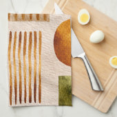 Earthy Watercolor Abstrakt Pattern - Boho Bio Geschirrtuch (Viertel Falte)