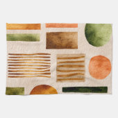 Earthy Watercolor Abstrakt Pattern - Boho Bio Geschirrtuch (Horizontal)