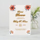 Earthy Watercolor Floral Brautparty Wedding Einladung (Stehend Vorderseite)