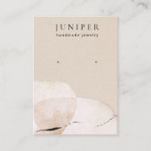 Earthy Watercolor Stones Kraft Earring Display Visitenkarte (Vorderseite)