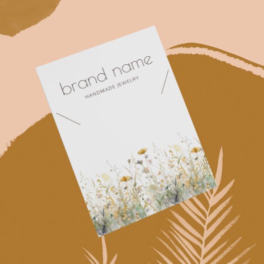 Earthy Watercolor Wildflowers Necklace Display 