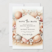 Earthy Whimsical Beach Wedding Save The Date (Vorderseite)