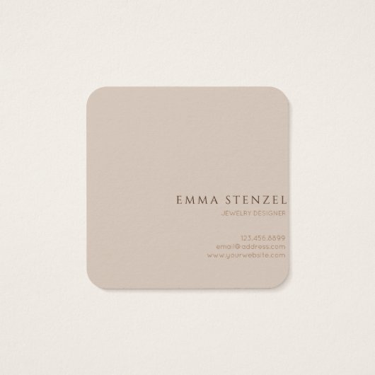Earthy Wild Blume Floral Square Business Card (Rückseite)