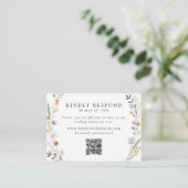Earthy Wildblume Wedding QR Code UAWG Begleitkarte (Stehend Vorderseite)