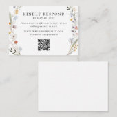 Earthy Wildblume Wedding QR Code UAWG Begleitkarte (Vorne/Hinten)