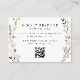 Earthy Wildblume Wedding QR Code UAWG Begleitkarte