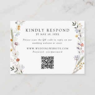 Earthy Wildblume Wedding QR Code UAWG Begleitkarte