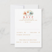 Earthy Wildblume Wedding RSVP Card Karte (Vorderseite)