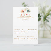 Earthy Wildblume Wedding RSVP Card Karte (Stehend Vorderseite)