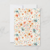 Earthy Wildblume Wedding RSVP Card Karte (Rückseite)