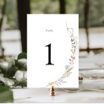 Earthy Wildblume Wedding Tischnummer<br><div class="desc">Stellen Sie Ihre Hochzeitsfeier mit der bezaubernden Schönheit unserer Großen Hochzeitskollektion der Wildblume vor. Diese exquisite, zweiseitige Tischnummer ist ideal für Paare, die die Eleganz der Natur und den Charme der böhmischen Ästhetik schätzen. Die Karte zeigt einen zarten Blumenrand, der wunderschön aus Aquarellfarben und Grünpflanzen besteht. Dieses bezaubernde Arrangement erfasst...</div>