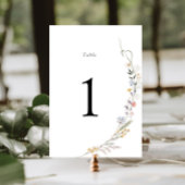 Earthy Wildblume Wedding Tischnummer