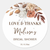 Earthy Wüste boho Brautparty danke Ihnen für die Runder Aufkleber (Vorderseite)