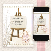 Easel Baby Girl Boho Birth Ankündigung