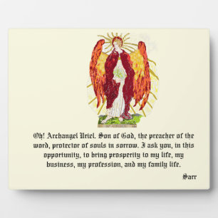 Easel mit Leinwand : Archangel Uriel Fotoplatte
