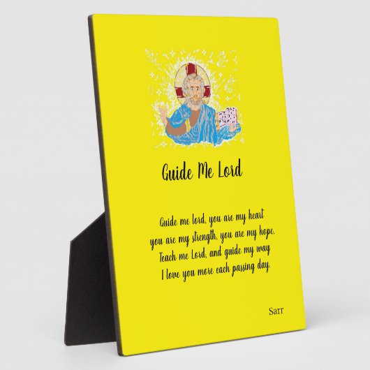 Easel mit Leinwand : ein Lord's Gebet Fotoplatte (Seite)