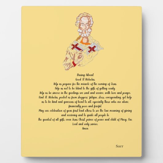 Easel mit Leinwand : St. Nikolaus Gebet Fotoplatte (Vorderseite)