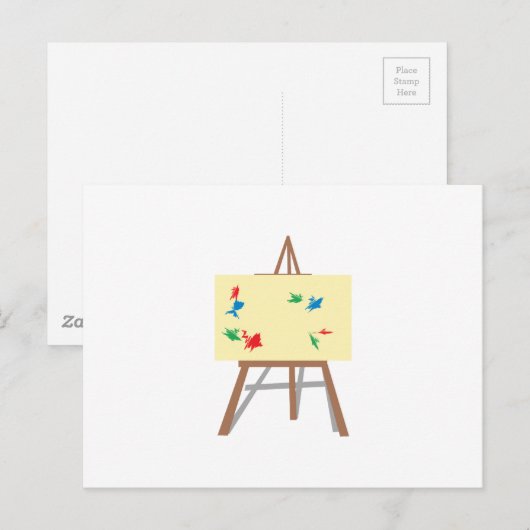 Easel und Malerei Postkarte (Vorne/Hinten)