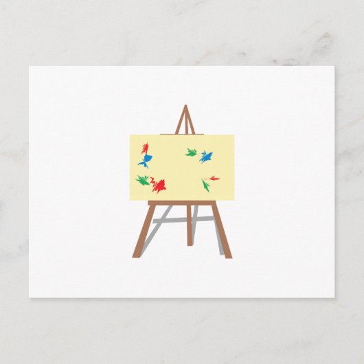 Easel und Malerei Postkarte (Vorderseite)