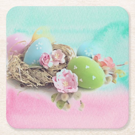EASER EGGS Untersetzer Aquarelle Retro (Vorderseite)