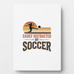 Easily abgelenkt durch Fußball Vintage-Shirt-Desig Fotoplatte