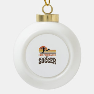 Easily abgelenkt durch Fußball Vintage-Shirt-Desig Keramik Kugel-Ornament