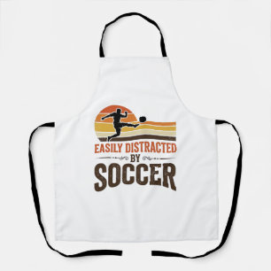 Easily abgelenkt durch Fußball Vintage-Shirt-Desig Schürze