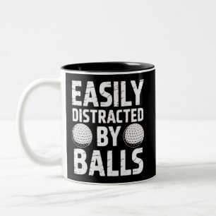 Easily ablenkbar durch Bälle Lustiger Golf-Fan Zweifarbige Tasse