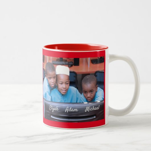 Easily Create Your Personalised Custom Photo Mug Zweifarbige Tasse (Rechts)