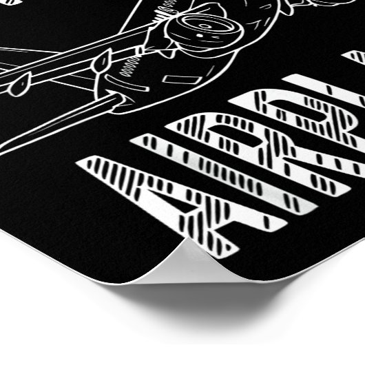 Easily Distracted By Airplanes Funny Plane Lovers Poster (Ecke)