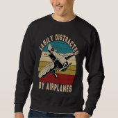 Easily Distracted By Airplanes Toddler Men Women A Sweatshirt (Vorderseite)