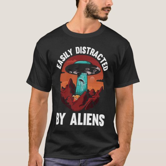 Easily Distracted By Aliens I Green Alien I Kids A T-Shirt (Vorderseite)