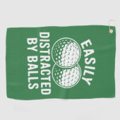 Easily Distracted by Balls Funny Golf Ball Golfer Golfhandtuch (Horizontal)