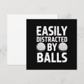 Easily Distracted by Balls Funny Golf Lover Einladung (Vorne/Hinten)
