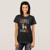 Easily Distracted By Beagles Dog  Beagles Dog T-Shirt (Vorne ganz)