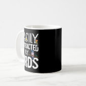 Easily Distracted By Birds Funny Bird Lover & Kaffeetasse (Vorderseite Links)