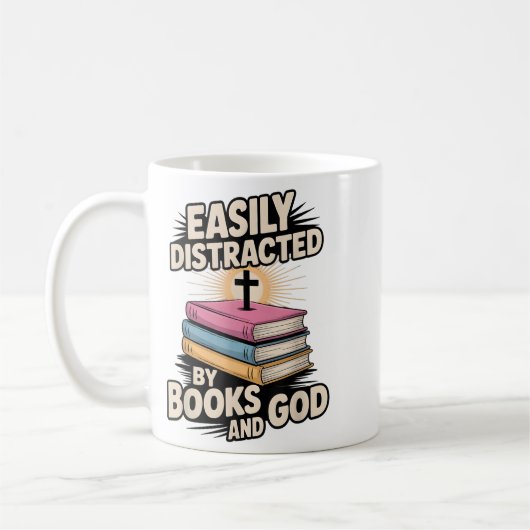Easily Distracted By Books And God Christian Reade Kaffeetasse (Links)