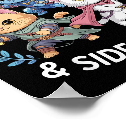 Easily Distracted By Cats & Side Quests Funny Poster (Ecke)