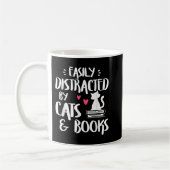 Easily Distracted by Cats and Books - Cat & Book L Kaffeetasse (Links)