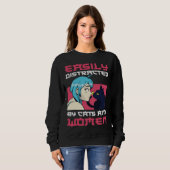 Easily distracted by cats and lesbian women sweatshirt (Vorne ganz)