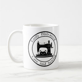 Easily Distracted By Cats And Sewing Kaffeetasse