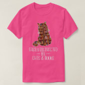 Easily Distracted by Cats & Books Lover Book Nerd  T-Shirt (Design vorne)